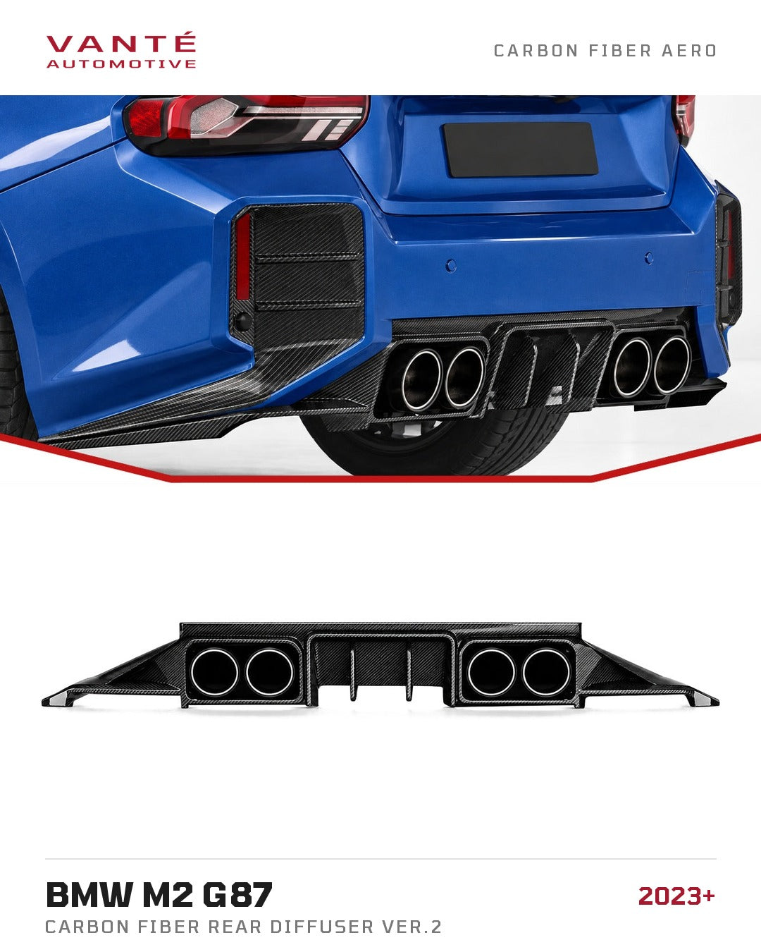 BMW M2 G87 Carbon Fibre Rear Diffuser Ver.2