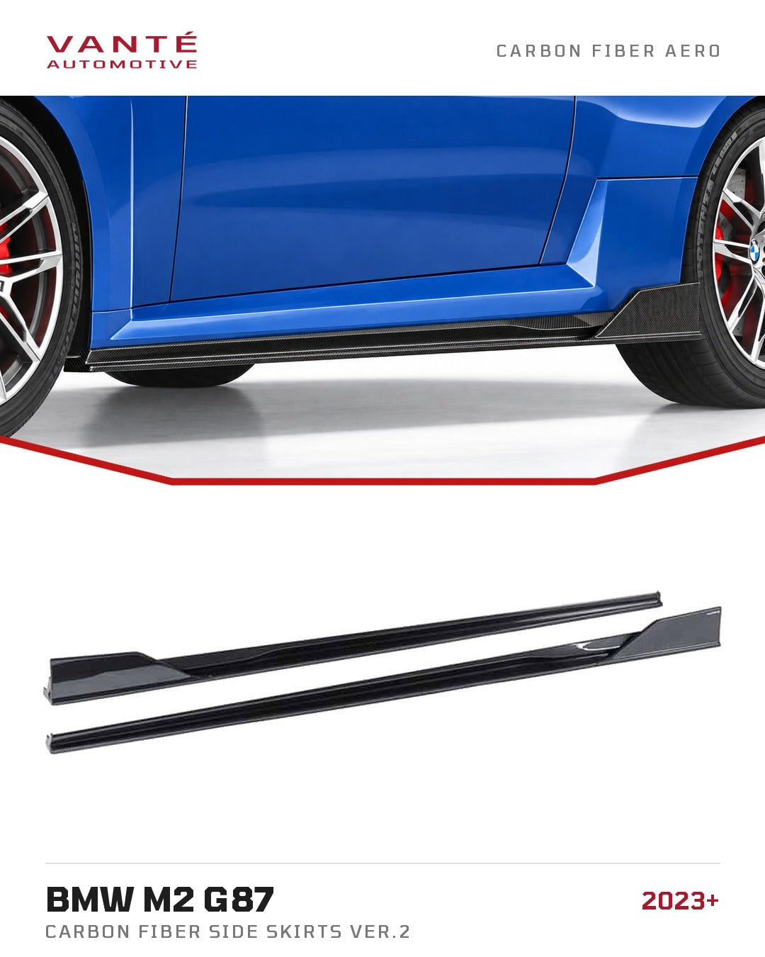 BMW M2 G87 Carbon Fibre Side Skirts Ver.2