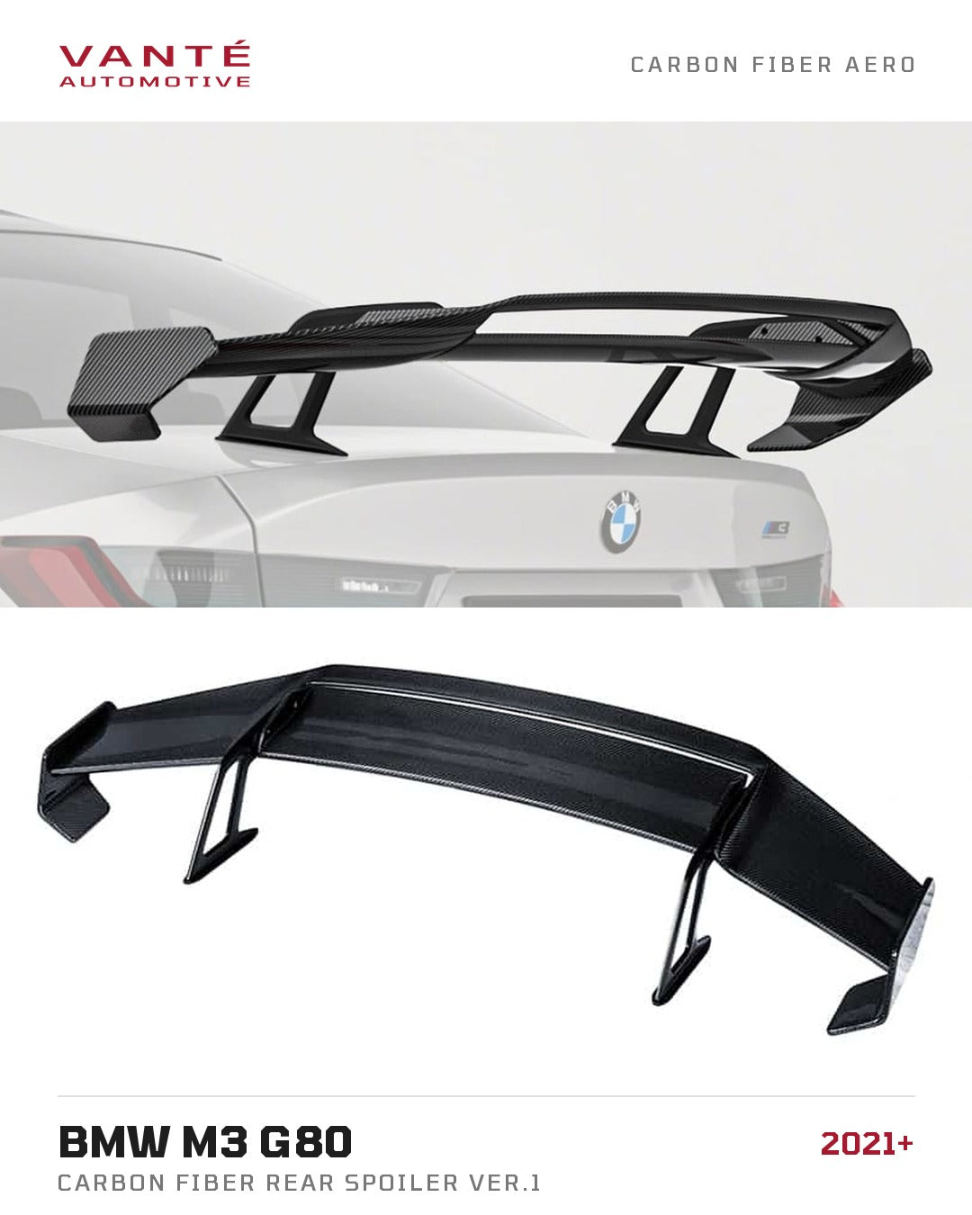 BMW M3 G80 Carbon Fibre Rear Spoiler Ver.1