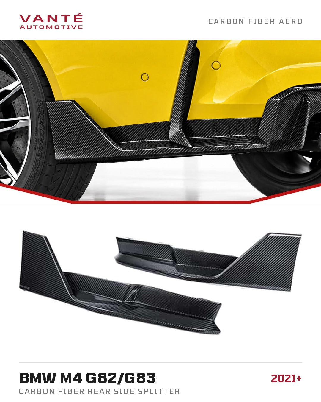 BMW M4 G82/G83 Carbon Fibre Rear Side Splitter