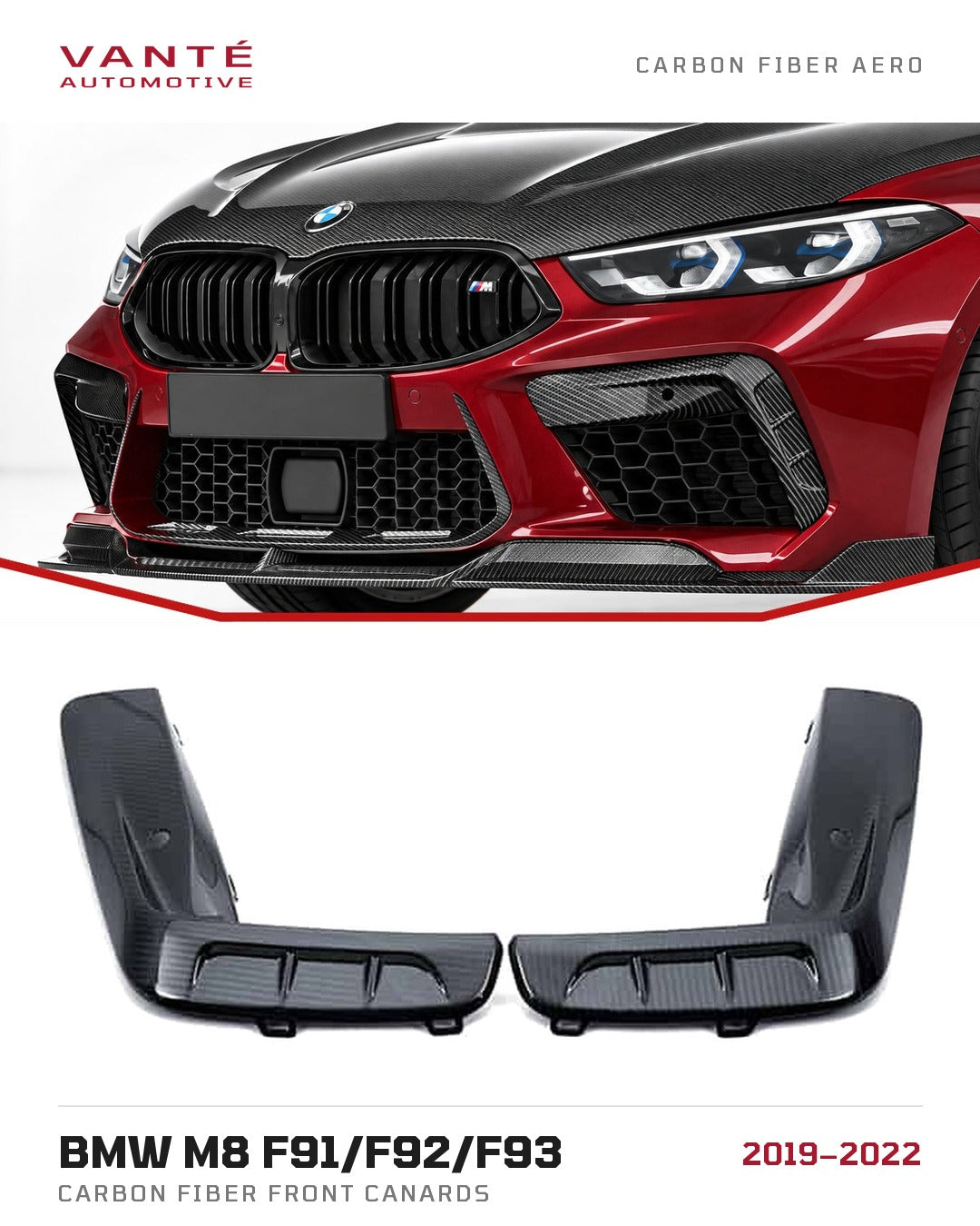 BMW M8 F91/F92/F93 Carbon Fibre Front Canards
