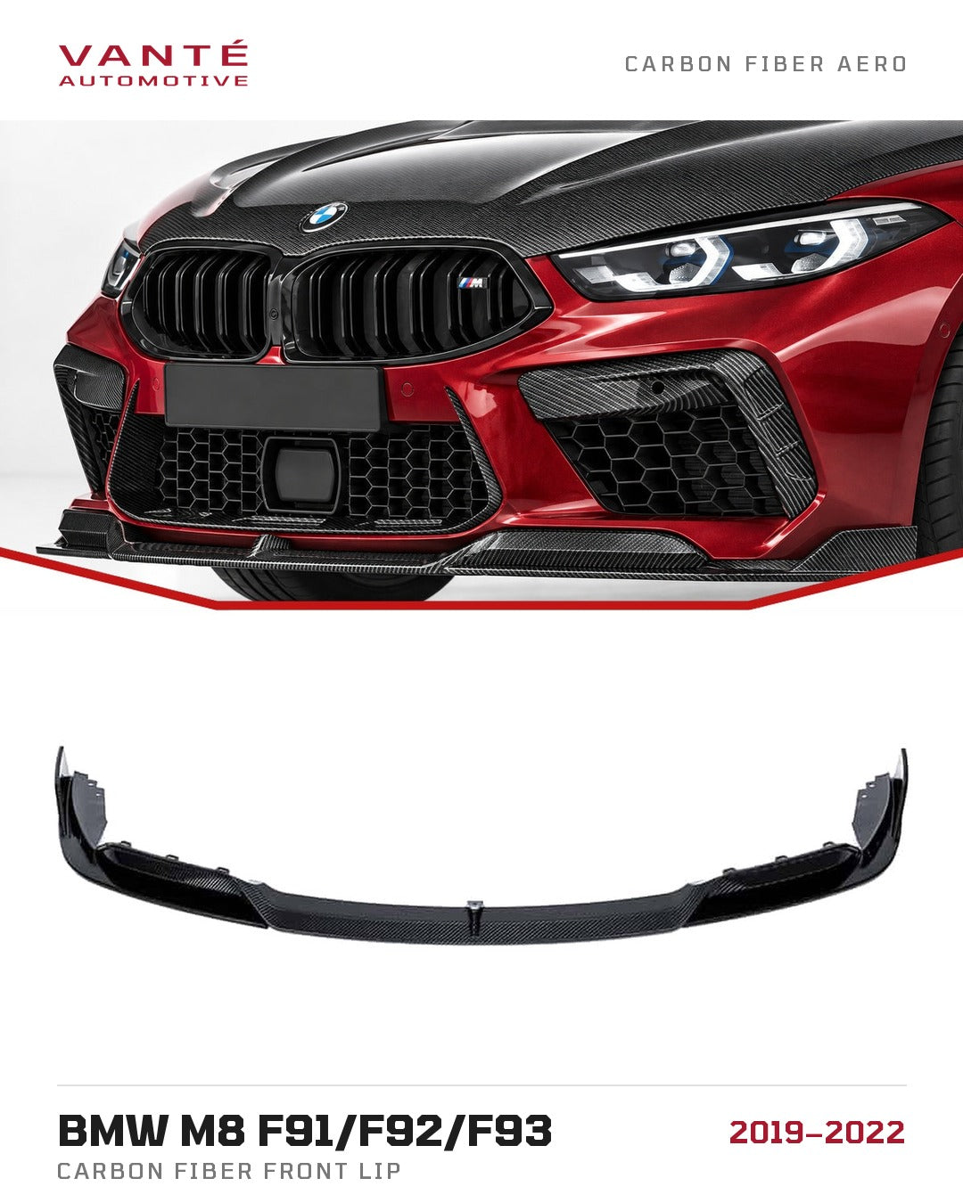 BMW M8 F91/F92/F93 Carbon Fibre Front Lip