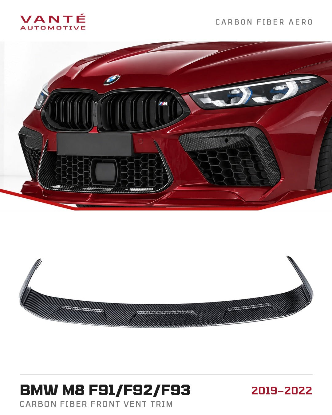 BMW M8 F91/F92/F93 Carbon Fibre Front Vent Trim