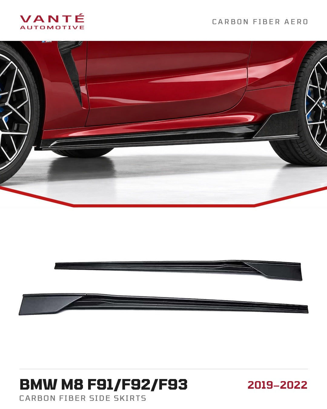 BMW M8 F91/F92/F93 Carbon Fibre Side Skirts