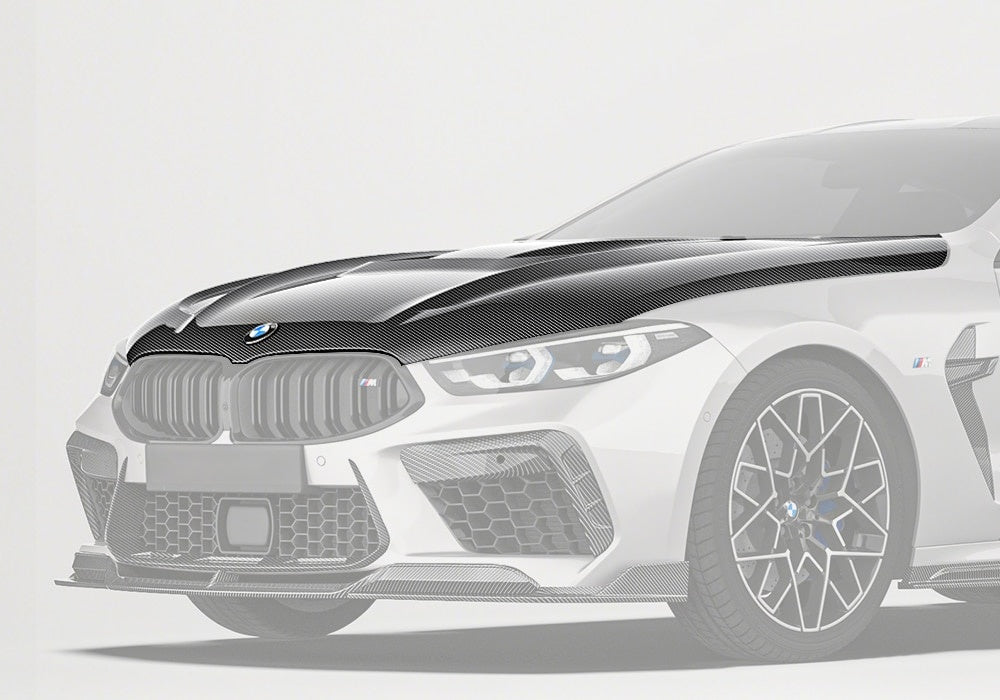 BMW M8 F91 F92 F93 Carbon Fibre Bonnet - lightweight race-inspired hood upgrade