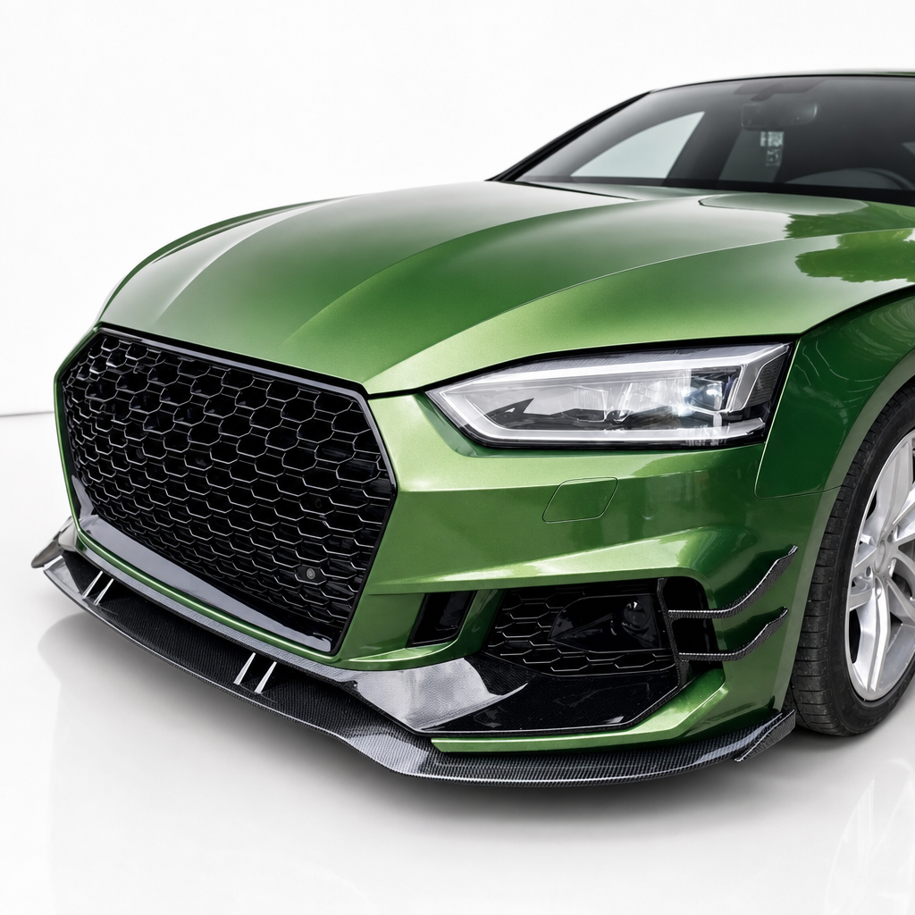 Audi RS4 B9 カーボンファイバー フロントバンパー カナード
