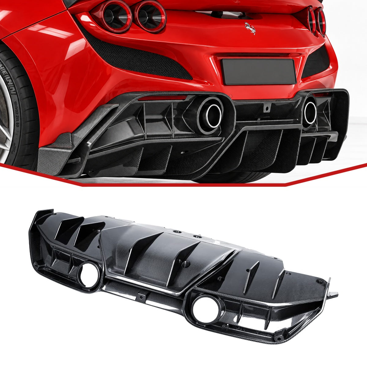 Ferrari F8 Tributo Carbon Fibre Heckdiffusor