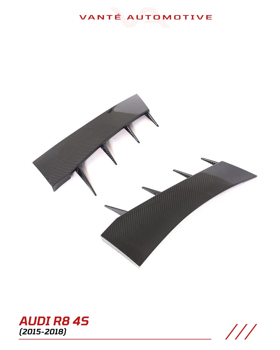 Audi R8 4S Canards de Fibra de Carbono para Parachoques Delantero