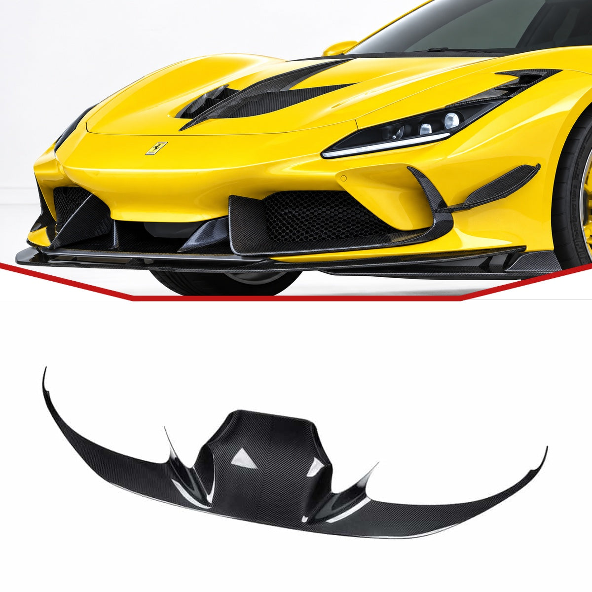 Ferrari F8 Tributo Spoiler Anteriore Superiore in Carbonio