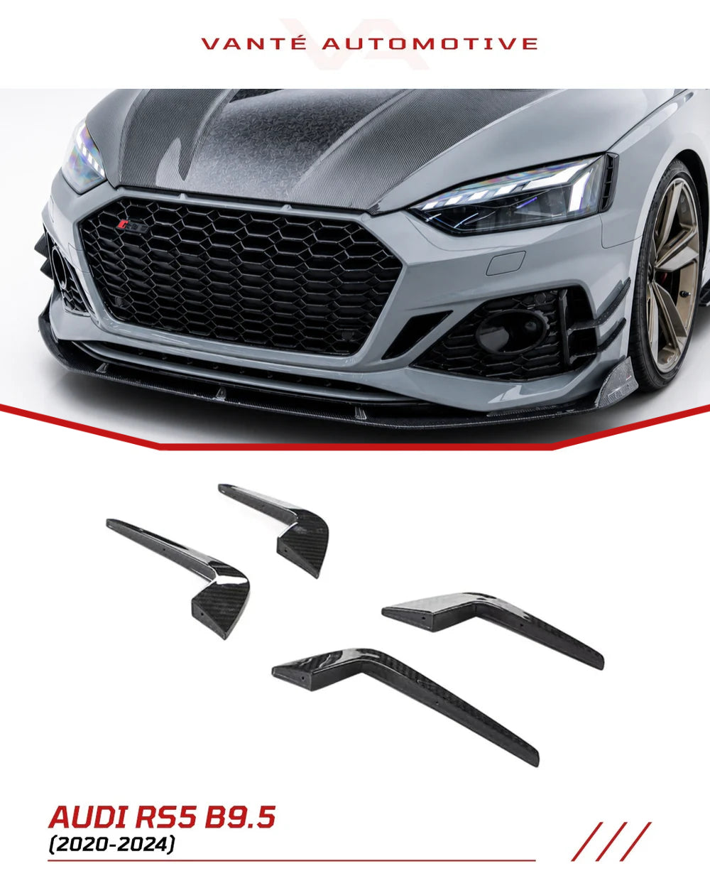 Audi RS5 B9.5 Carbon Fibre Front Canards