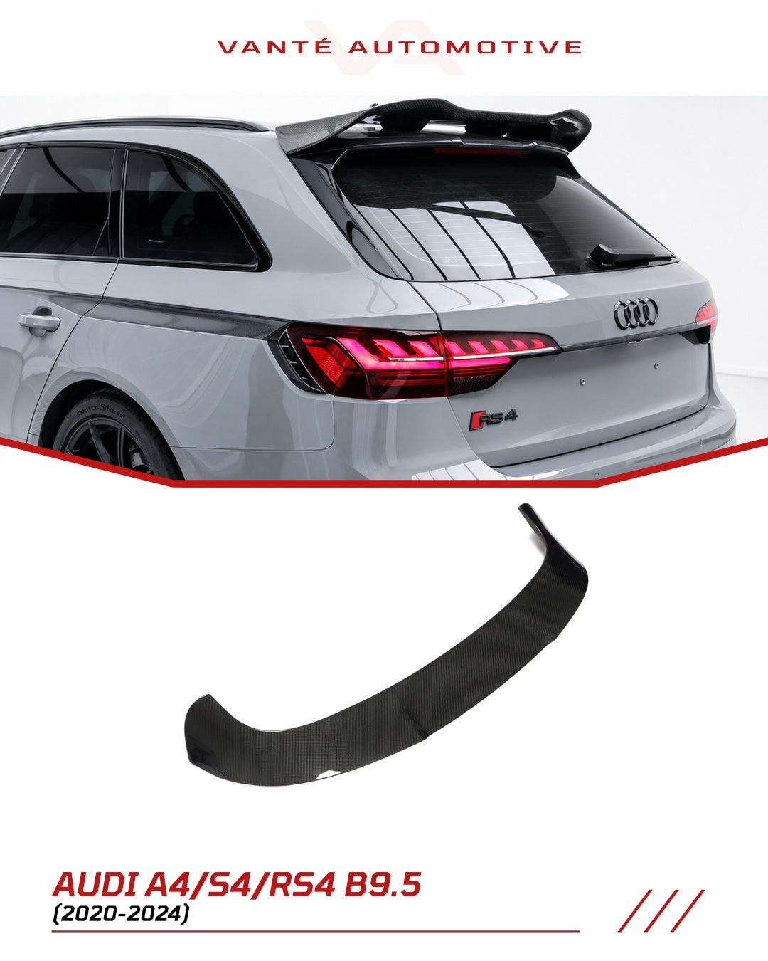 Audi RS4 B9.5 Carbon Fiber Rear Spoiler/Wing