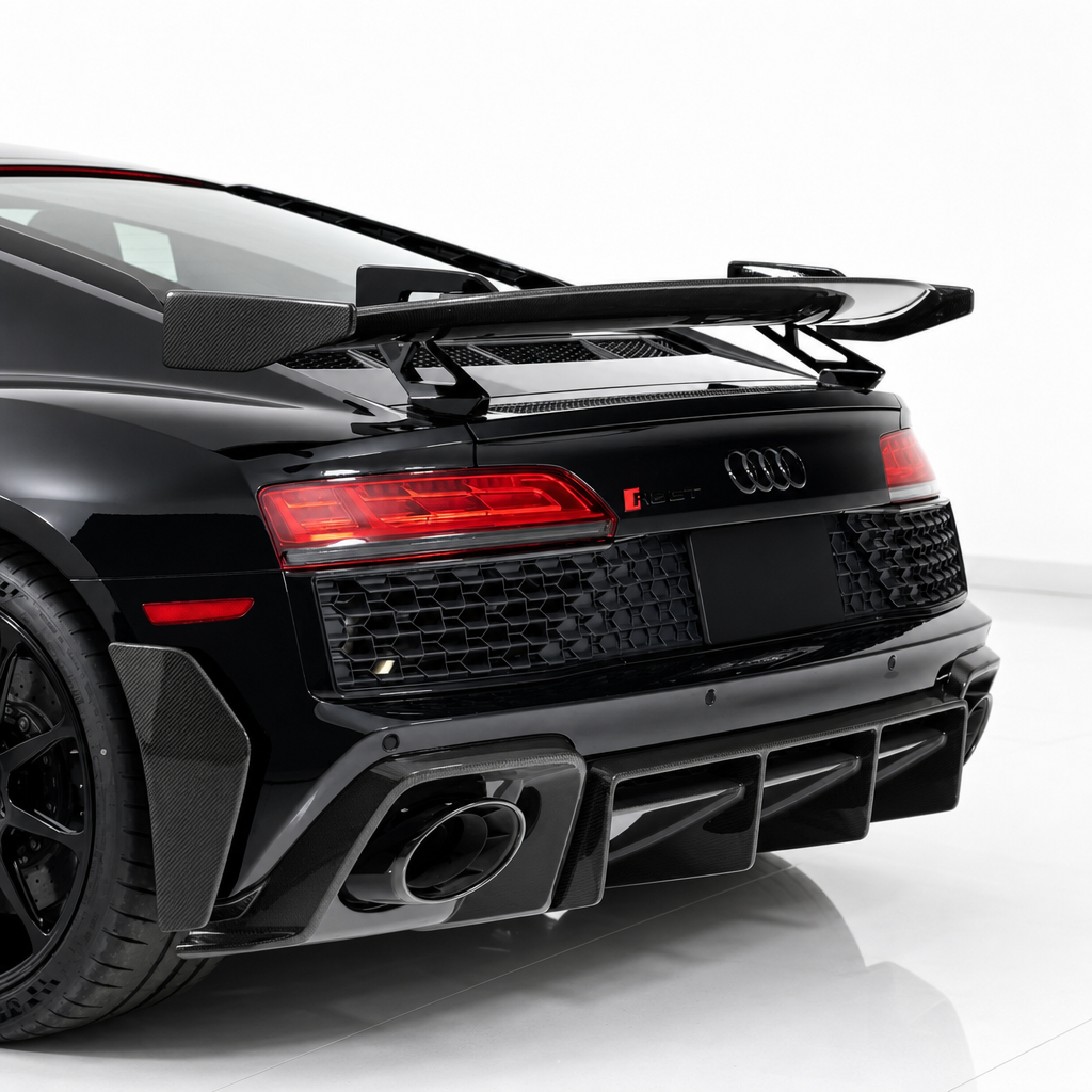 Audi R8 4S FL Alette Splitter Paraurti Posteriore in Carbonio
