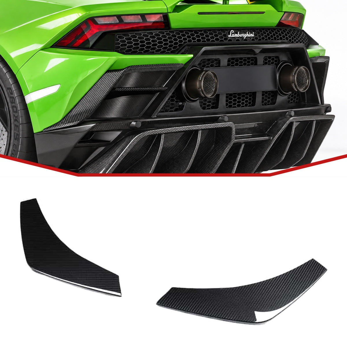 Lamborghini Huracan Evo Carbon Fibre Rear Bumper Trims