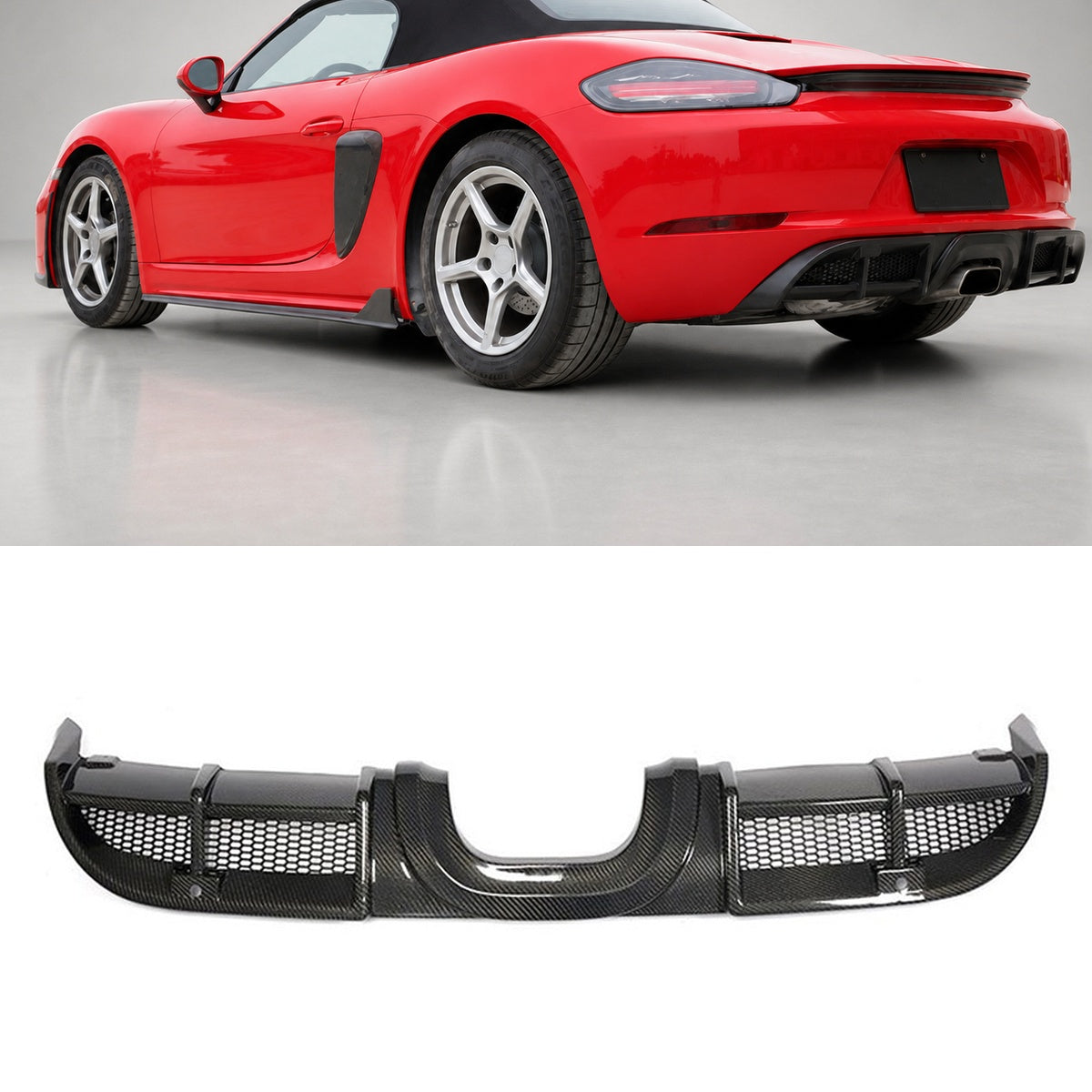 Porsche 718 Boxster Cayman Carbon Fibre Rear Diffuser