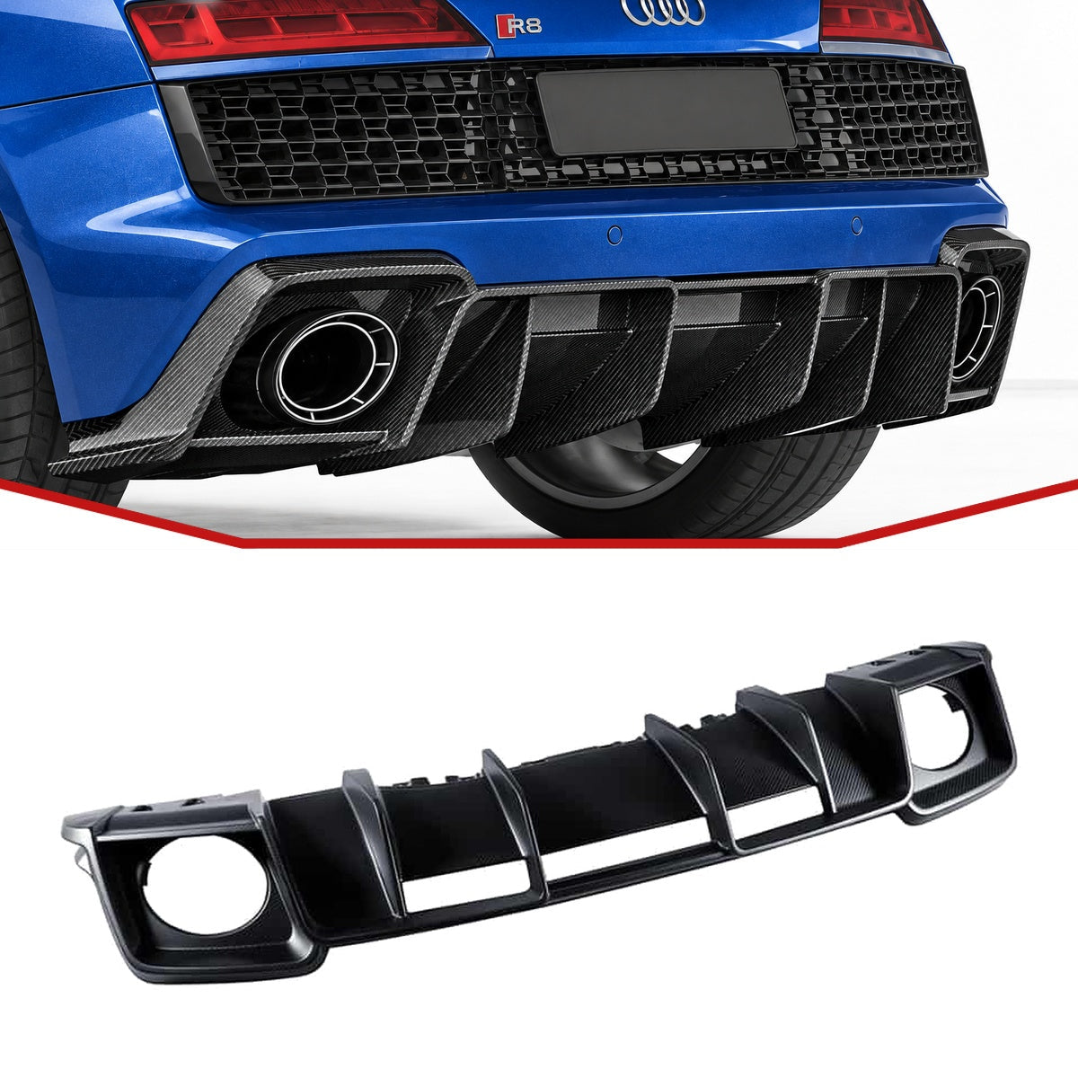Audi R8 Mk2.5 Carbon Fibre Heckstoßstange Diffusor