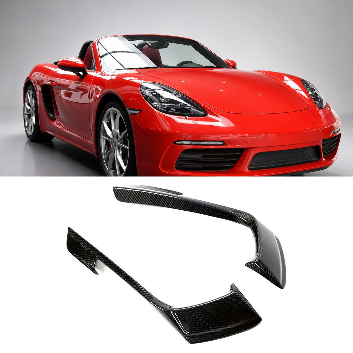 Porsche 718 Boxster/Cayman 982 Carbon Fibre Front Bumper Canards