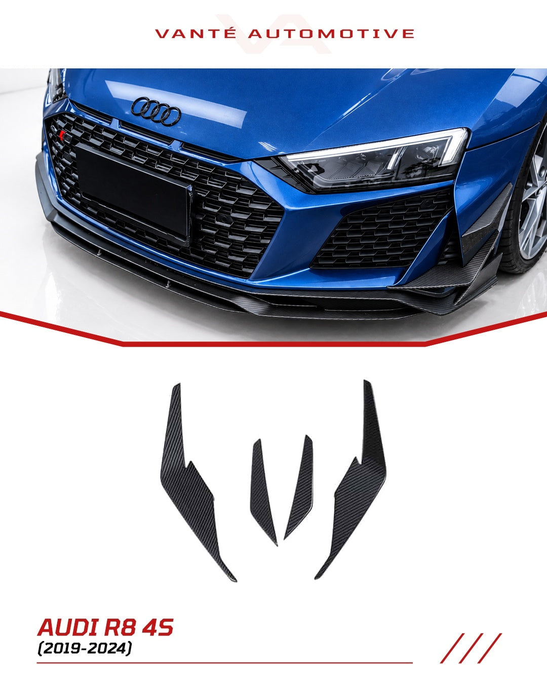 Audi R8 Mk2.5 Carbon Fibre Front Canards