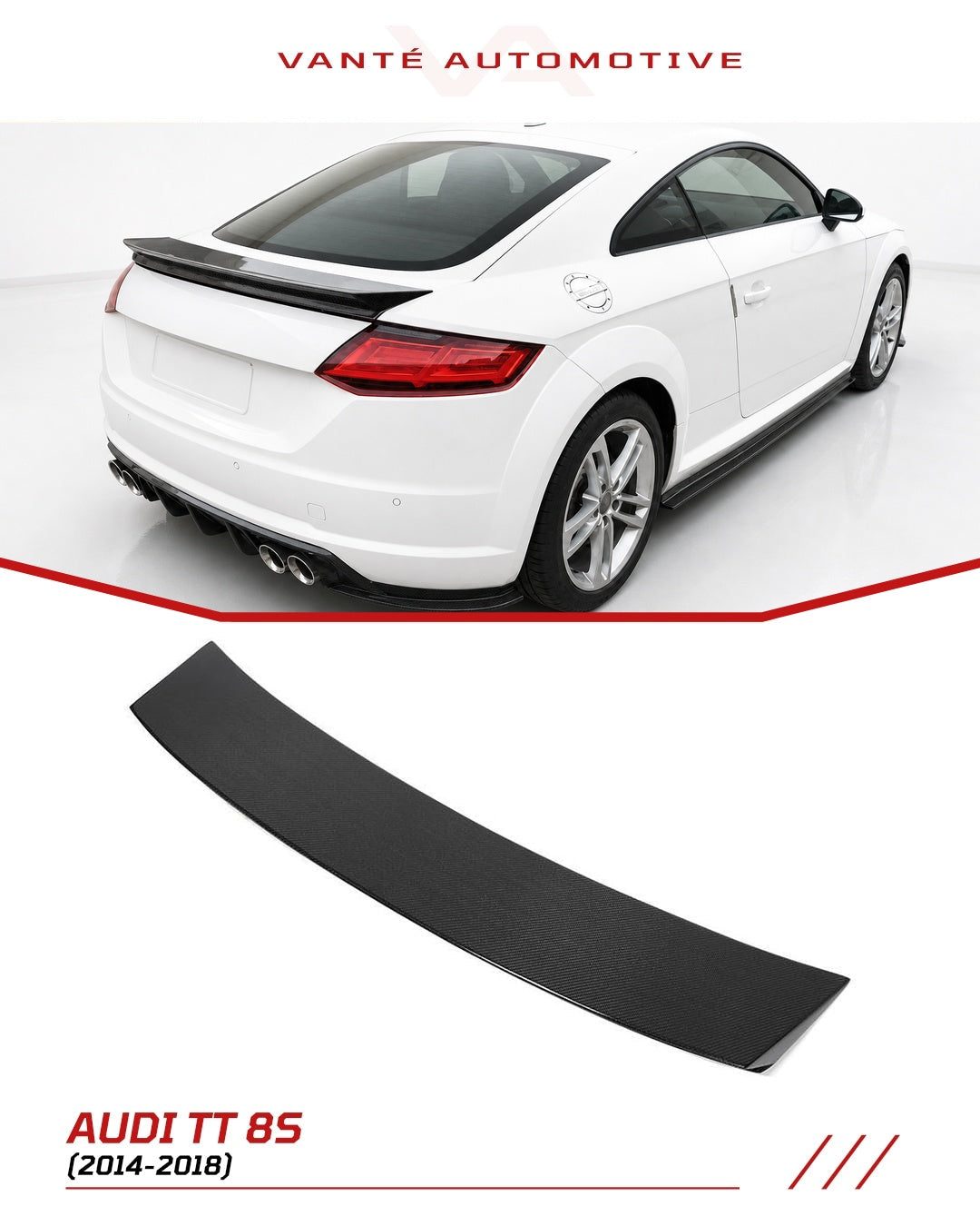 Audi TT 8S (MK3) Aileron Arrière en Fibre de Carbone