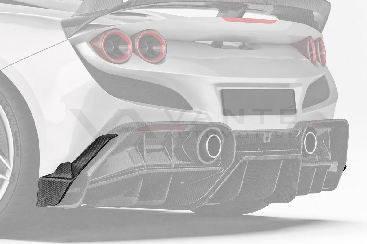 Ferrari F8 Tributo Carbon Fibre Rear Side Splitters – image 4