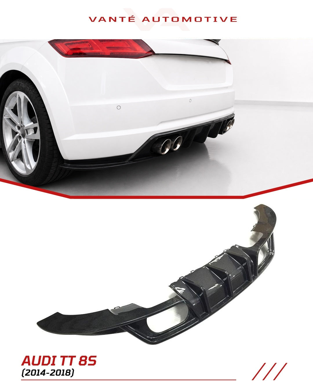 Audi TT 8S (MK3) Diffuseur Arrière en Fibre de Carbone