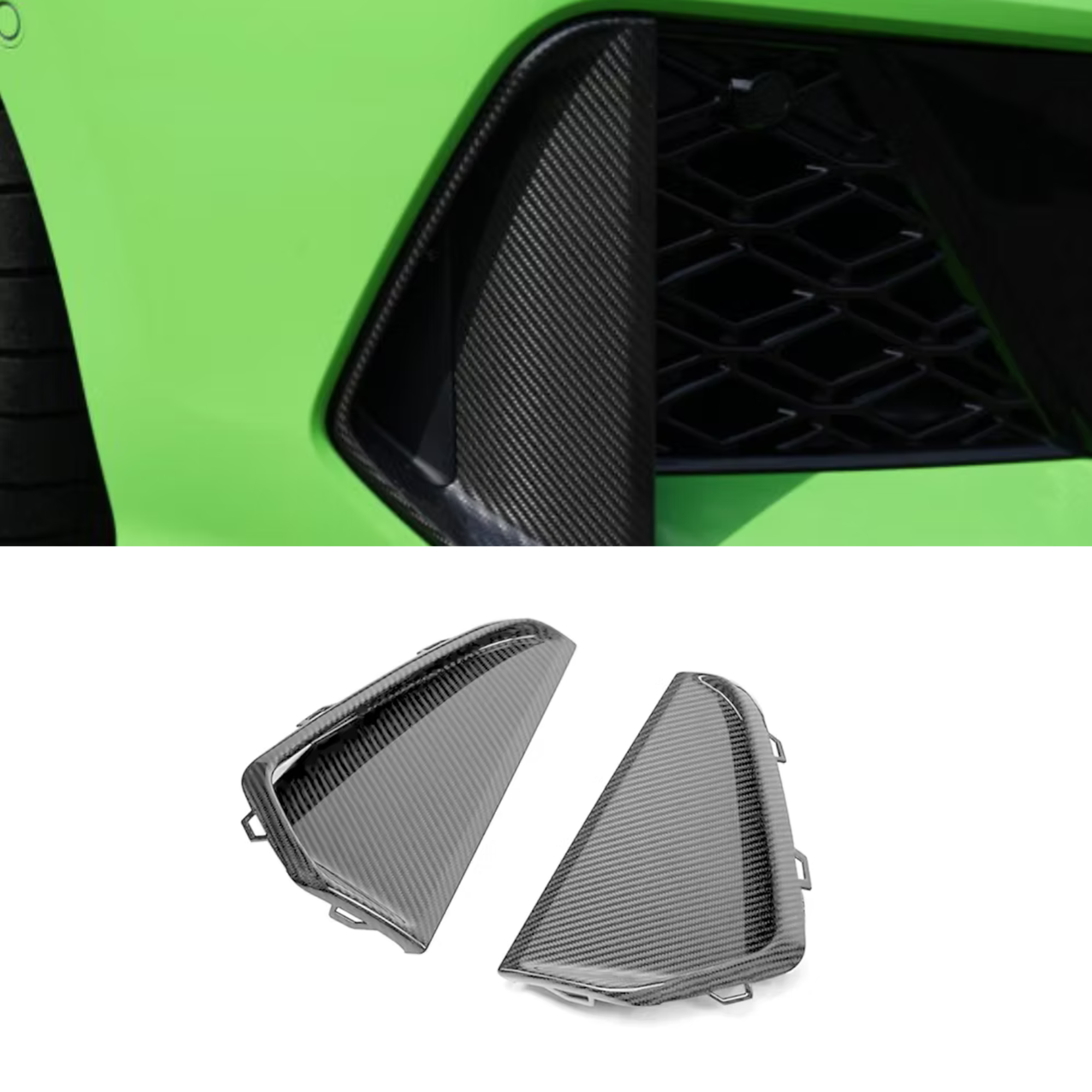 Audi RS3 8Y.5 Carbon Fiber Front Bumper Inlet Ducts Replacement image 0