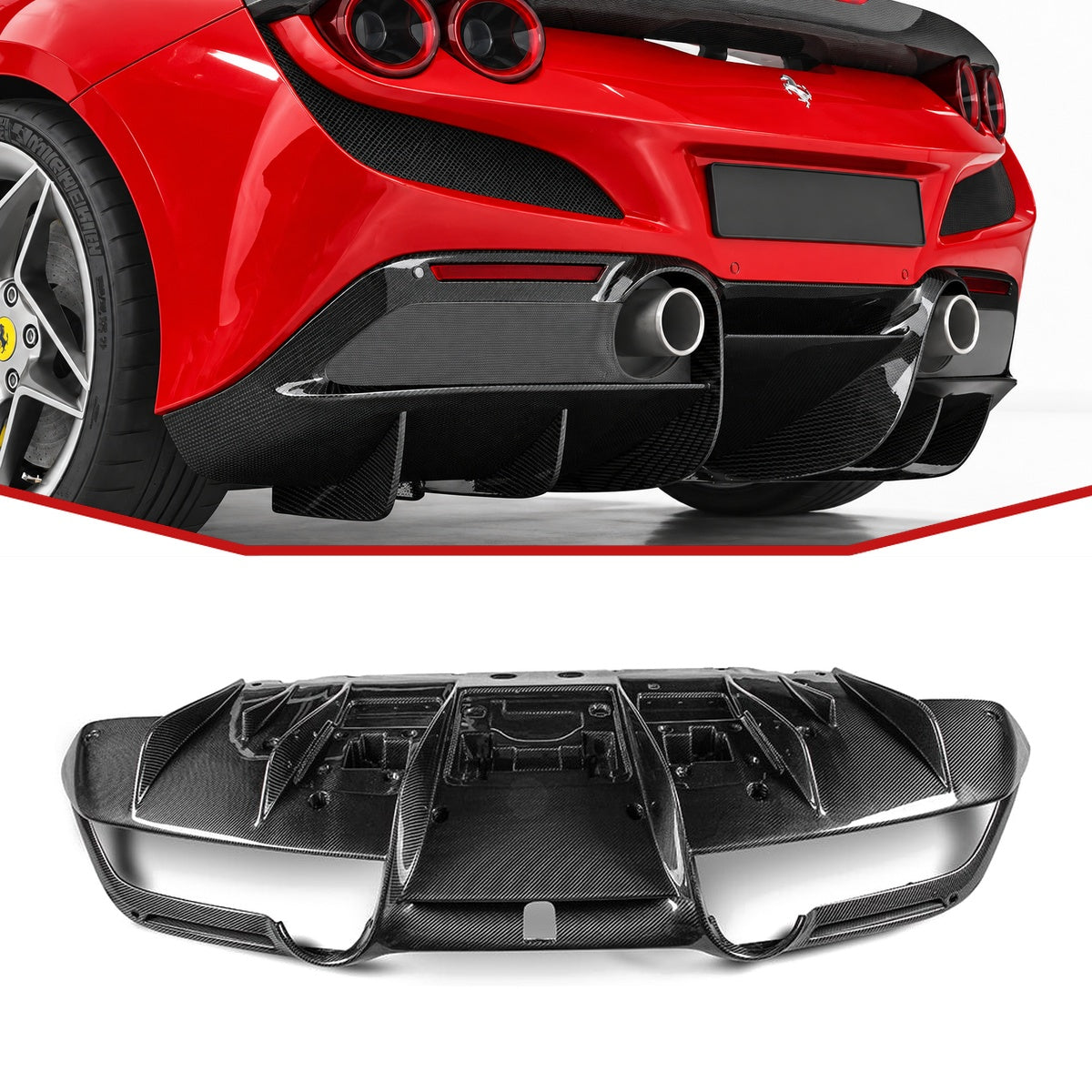 Ferrari F8 Tributo Carbon Fibre Rear Diffuser