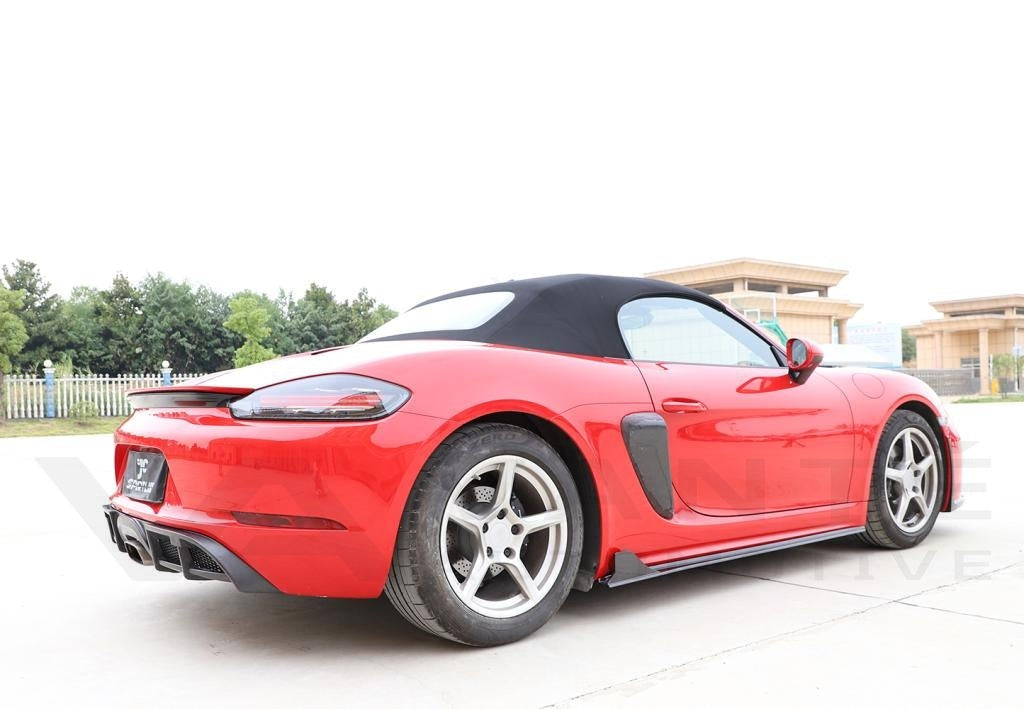 Porsche 718 Boxster Cayman 982 Carbon Fibre Rear Side Door Vents Trim Cover