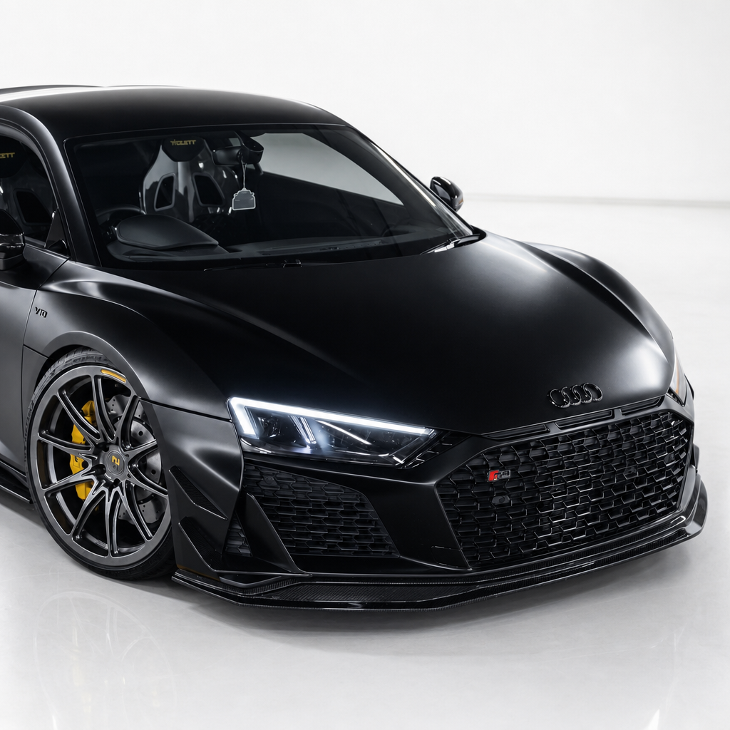 Audi R8 4S FL Carbon Fiber Front Bumper Canards V2