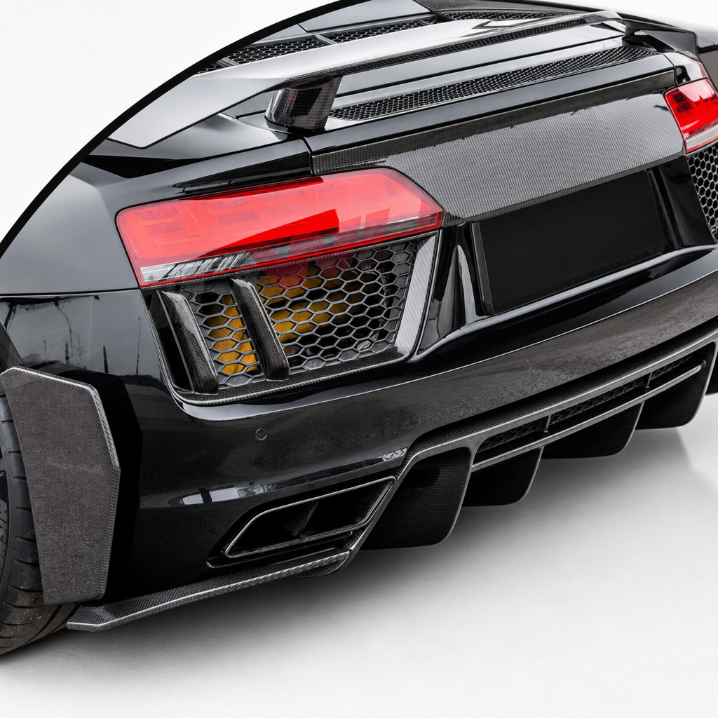 Audi R8 4S Cubiertas de Rejilla del Parachoques Trasero de Fibra de Carbono