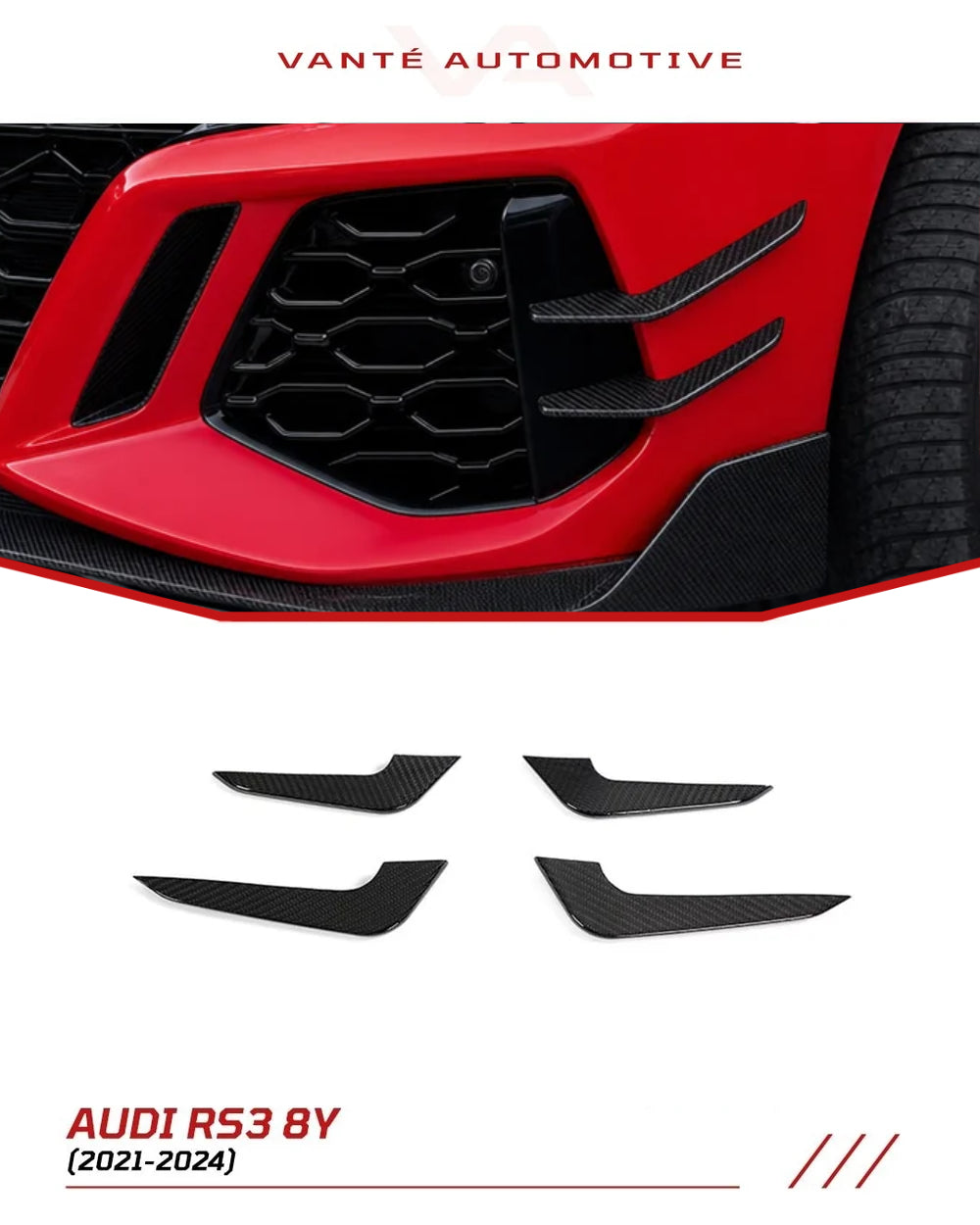 Audi RS3 8Y 2021+ Canards/Ailes avant en fibre de carbone