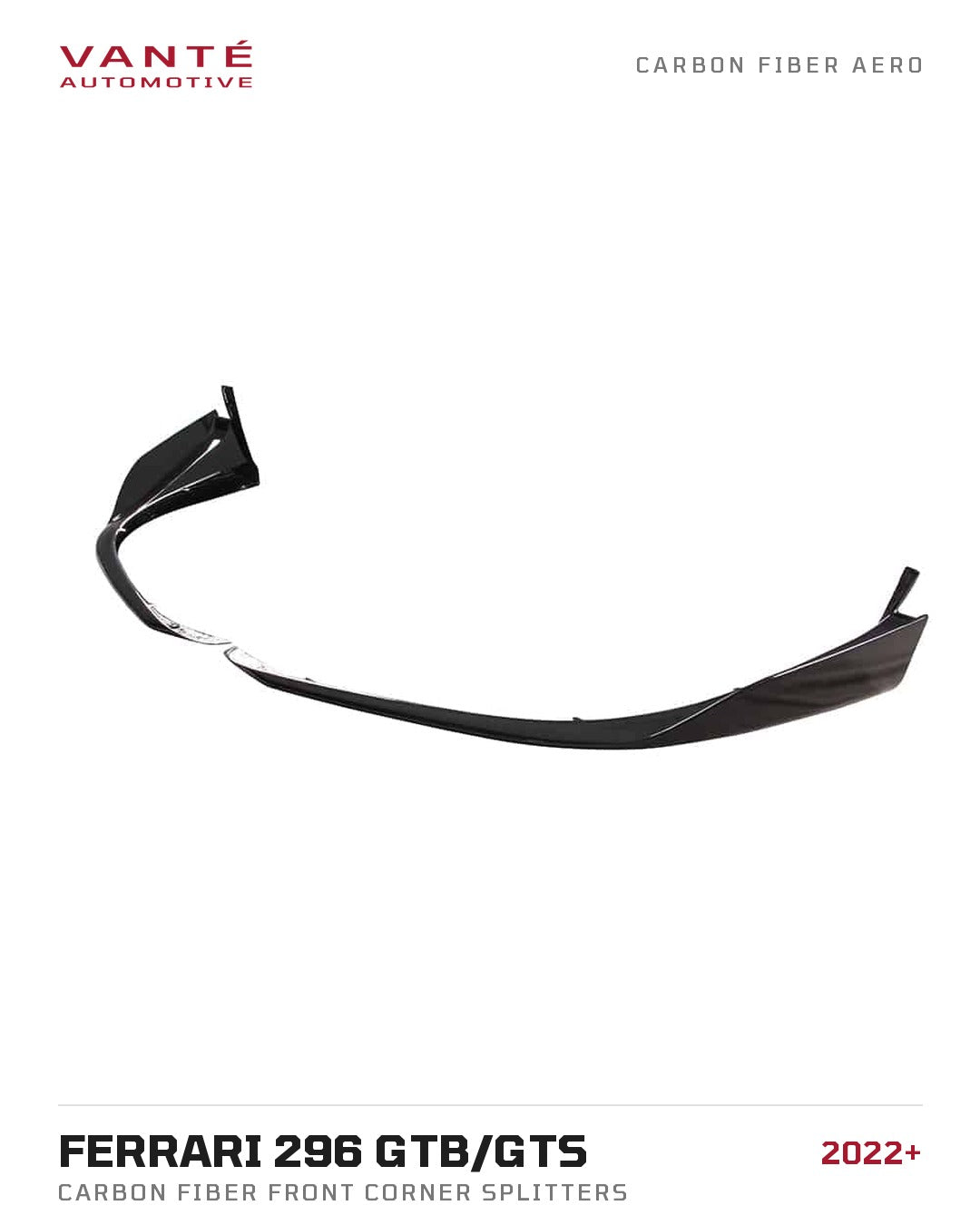 Ferrari 296 GTB/GTS Carbon Fibre Front Corner Splitters