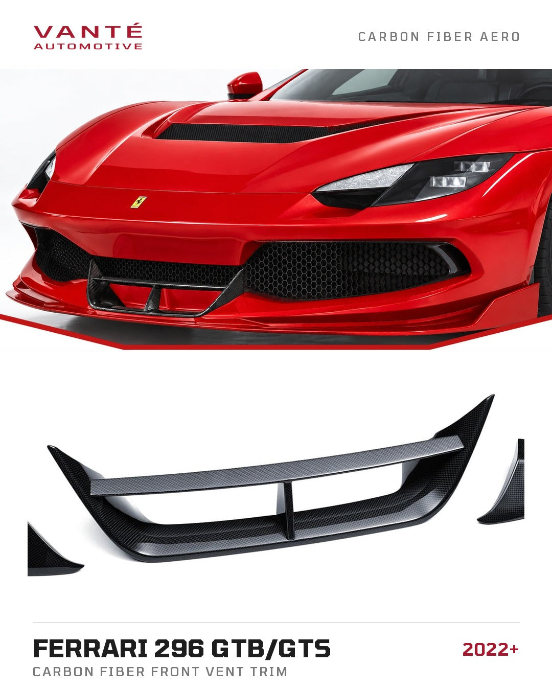 Ferrari 296 GTB/GTS Carbon Fibre Front Vent Trim
