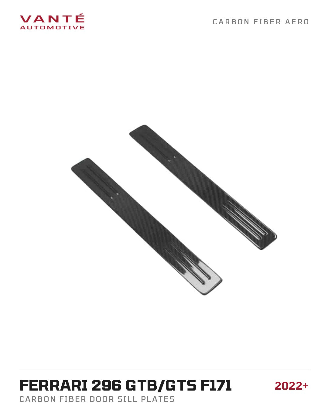 Ferrari 296 GTB/GTS F171 Carbon Fibre Door Sill Plates