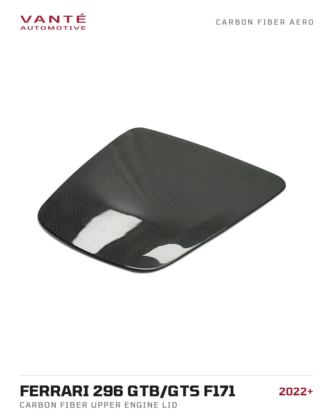 Ferrari 296 GTB/GTS F171 Carbon Fibre Upper Engine Lid