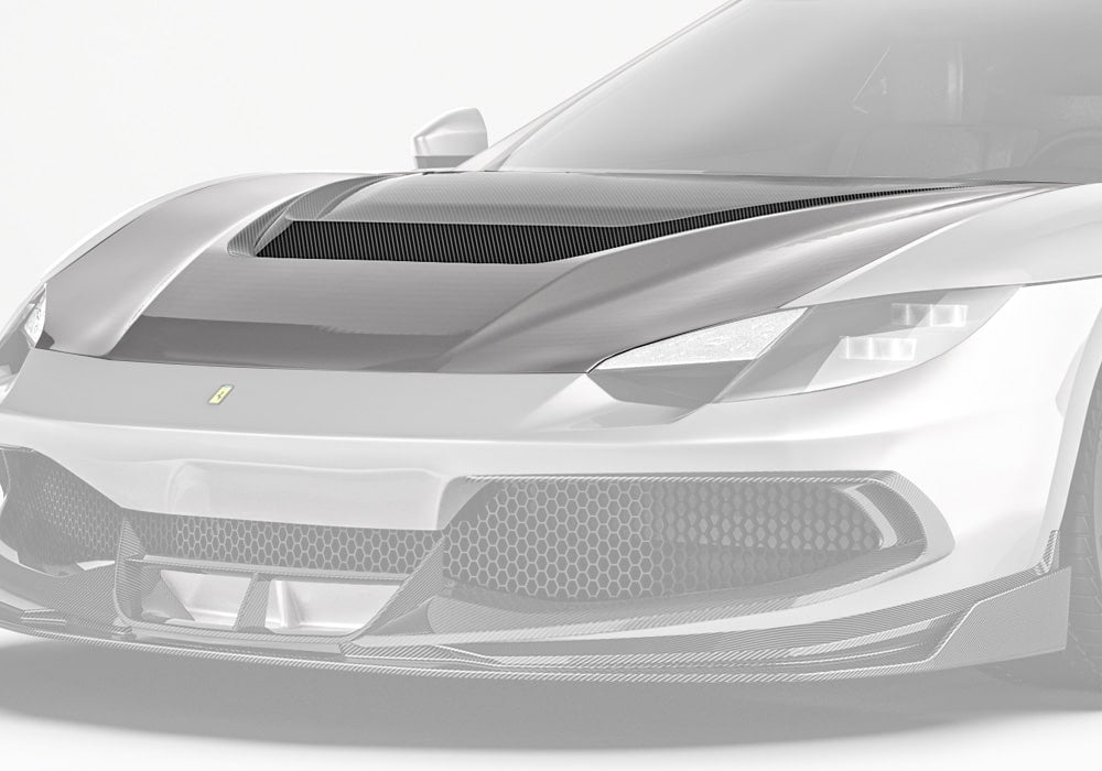 Ferrari 296 GTB GTS Carbon Fibre Bonnet - lightweight race-inspired hood upgrade