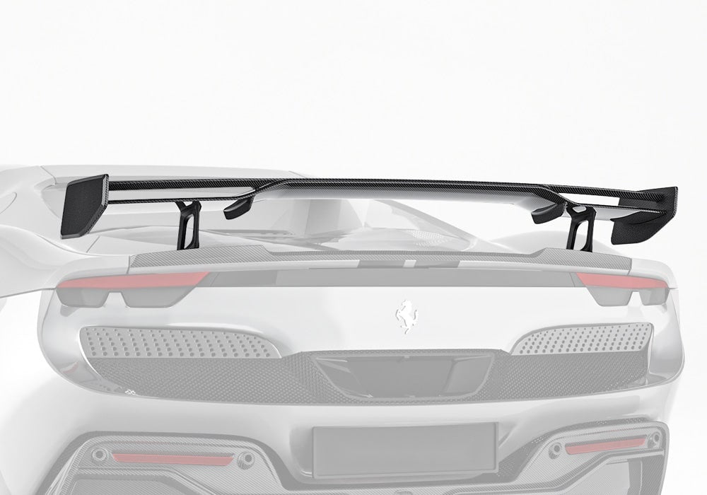 Ferrari 296 GTB GTS Carbon Fibre Rear Wing - aerodynamic downforce upgrade