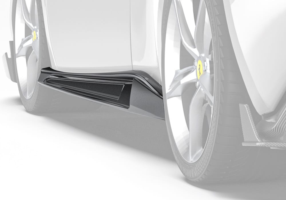 Ferrari 296 GTB GTS Carbon Fibre Side Skirts - aerodynamic race-inspired styling upgrade
