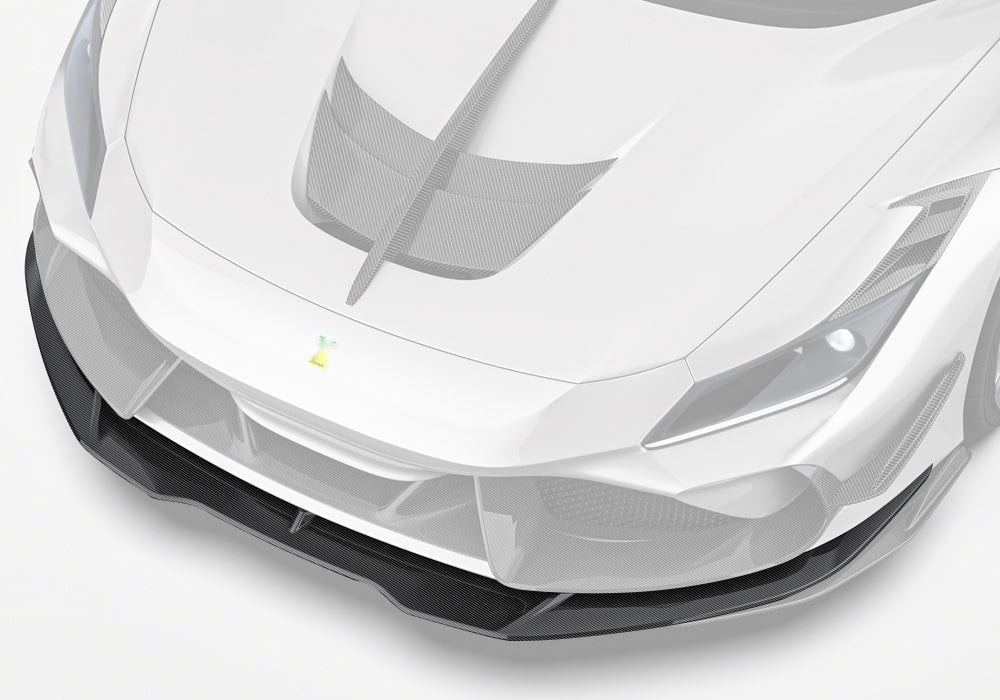 Ferrari F8 Tributo Carbon Fibre Lower Front Lip - aggressive aerodynamic styling upgrade