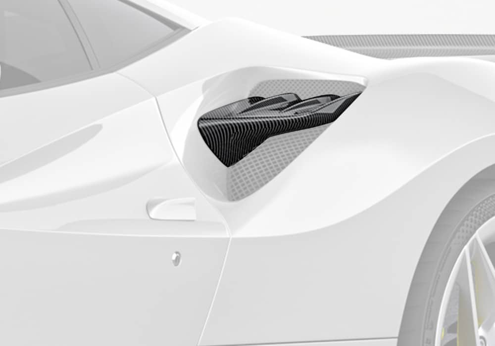 Ferrari F8 Tributo Carbon Fibre Rear Air Intake - OEM fitment aerospace-grade carbon upgrade