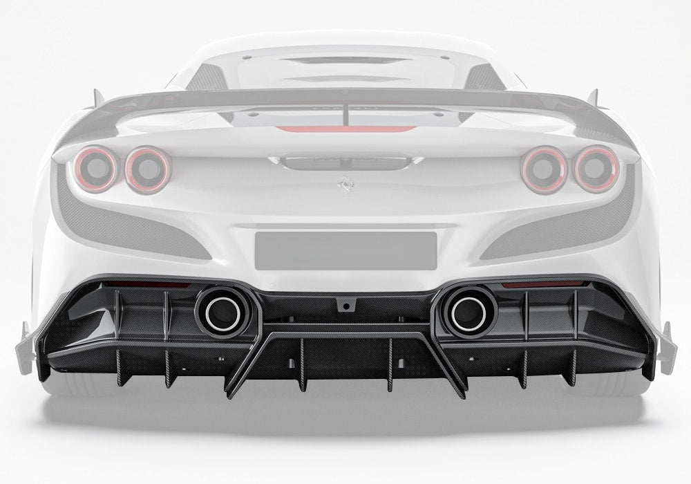 Ferrari F8 Tributo Carbon Fibre Rear Diffuser - aerodynamic performance upgrade
