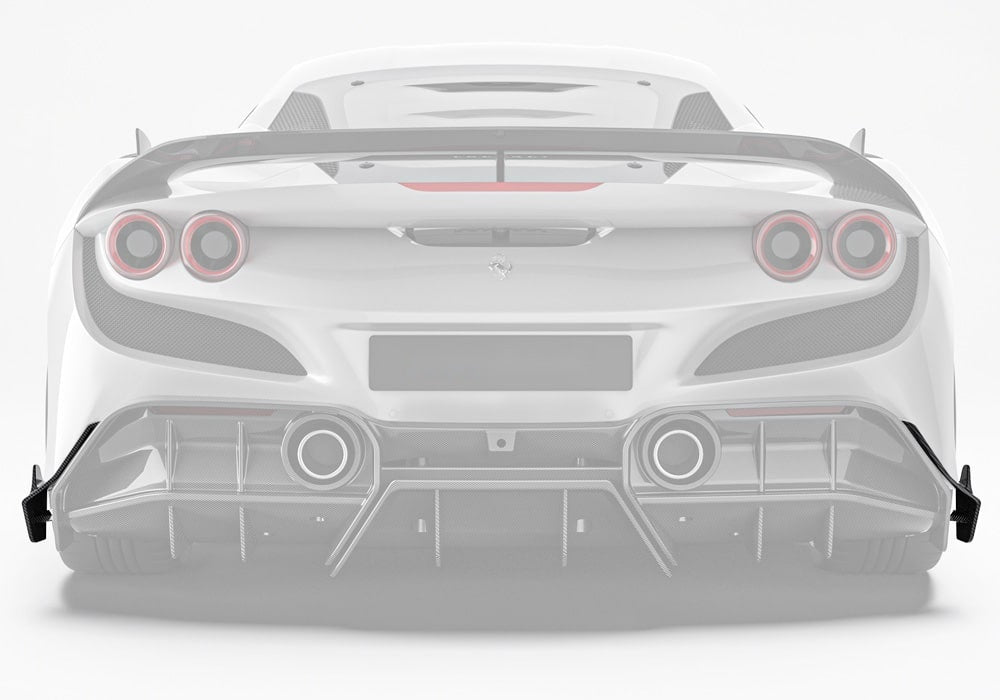 Ferrari F8 Tributo Carbon Fibre Rear Side Splitters - aerodynamic lightweight upgrade