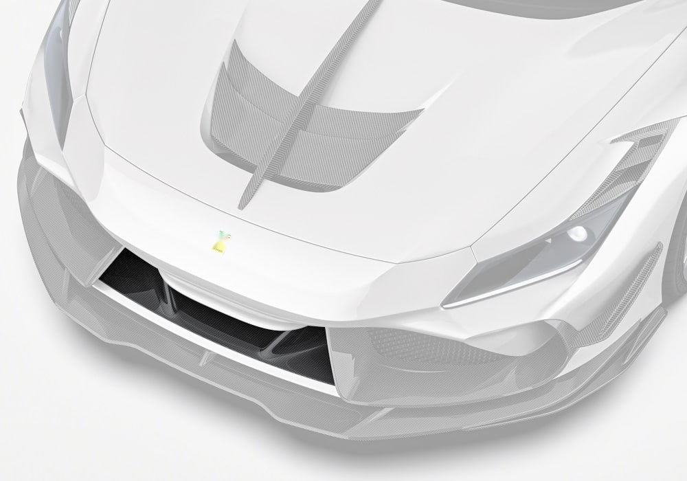 Ferrari F8 Tributo Carbon Fibre Upper Front Lip - race-inspired aerodynamic styling upgrade