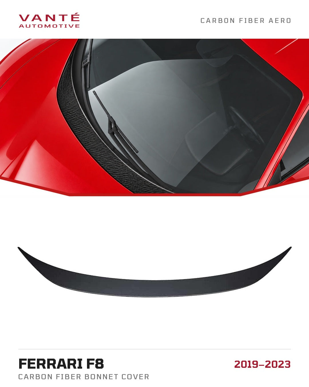 Ferrari F8 Carbon Fibre Bonnet Cover