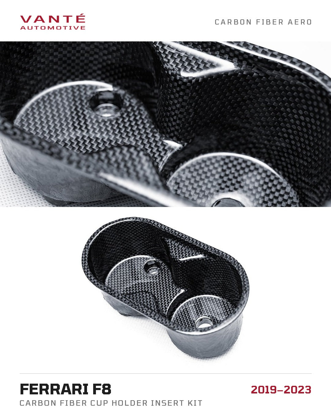 Ferrari F8 Carbon Fibre Cup Holder Insert Kit