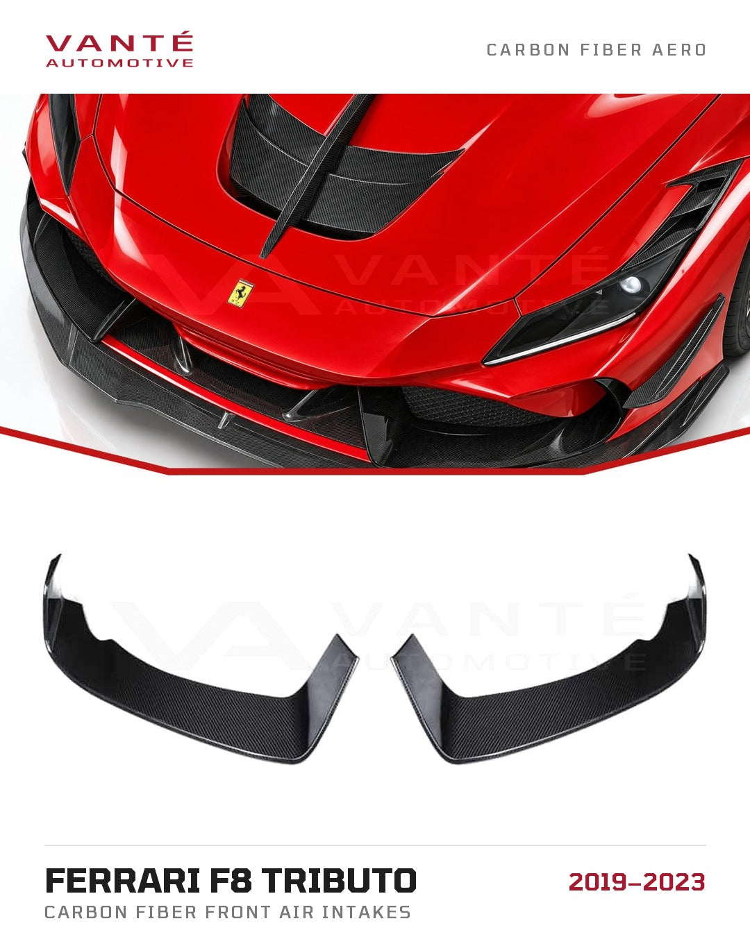 Ferrari F8 Tributo Carbon Fibre Front Air Intakes