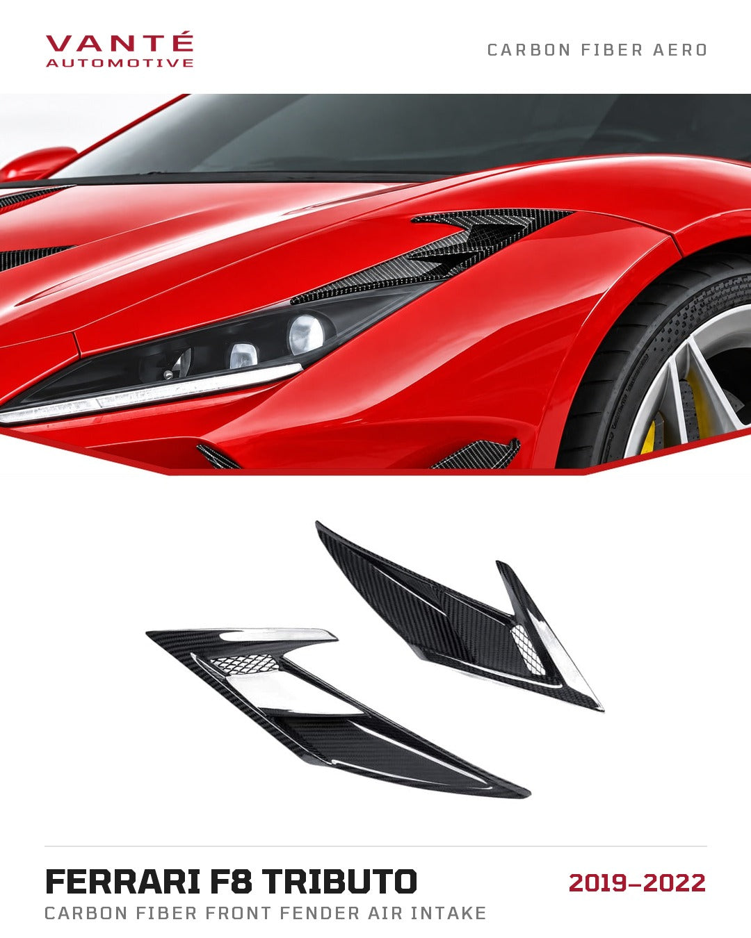 Ferrari F8 Tributo Carbon Fibre Front Fender Air Intake