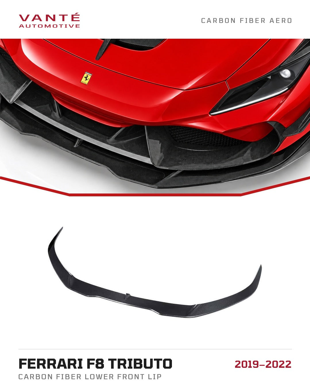 Ferrari F8 Tributo Carbon Fibre Lower Front Lip