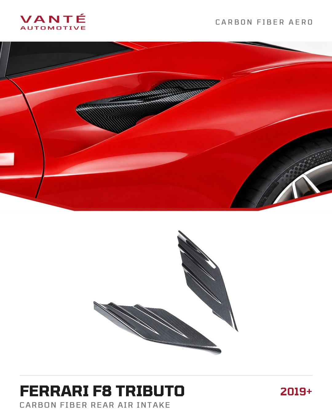 Ferrari F8 Tributo Carbon Fibre Rear Air Intake