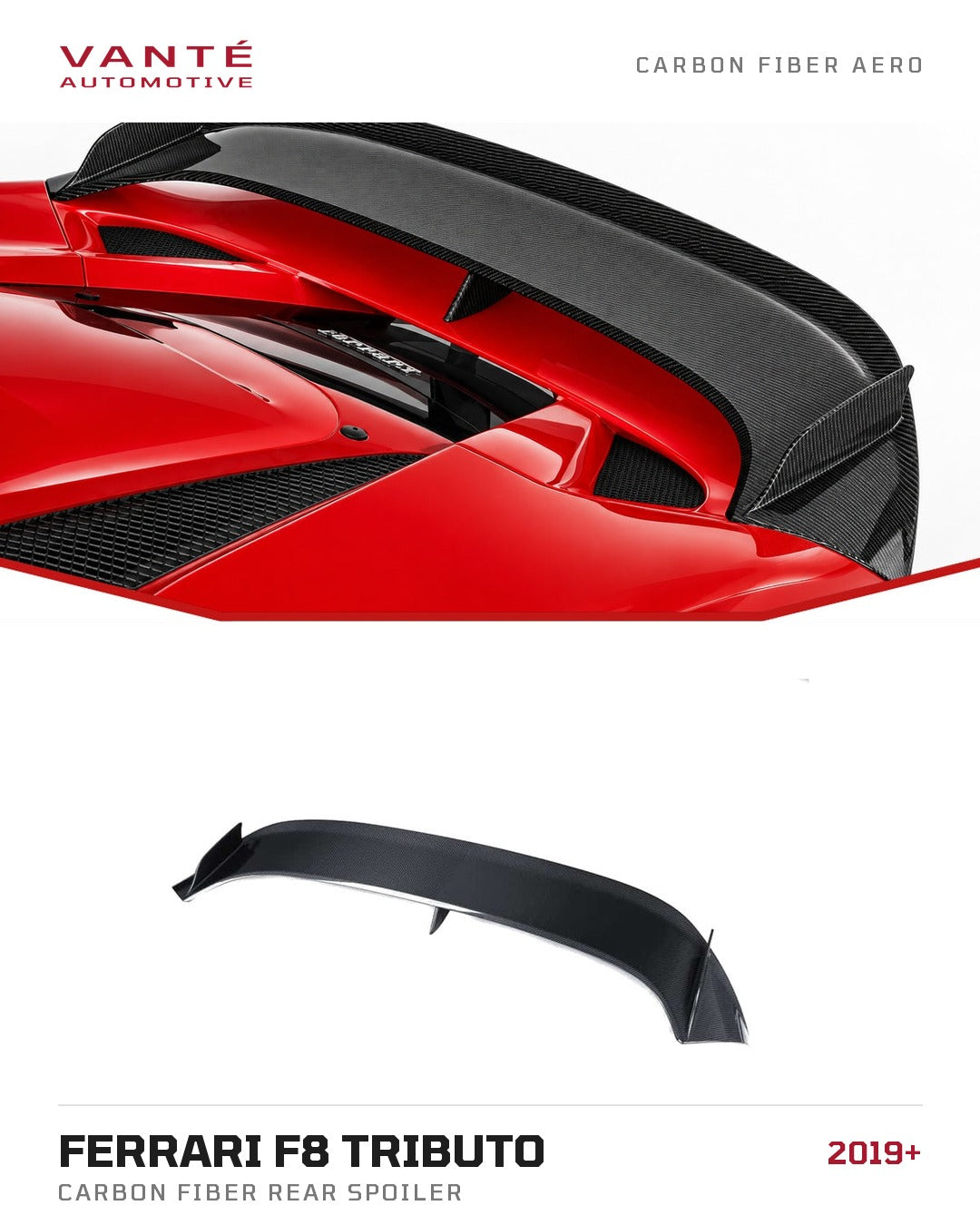 Ferrari F8 Tributo Carbon Fibre Rear Spoiler