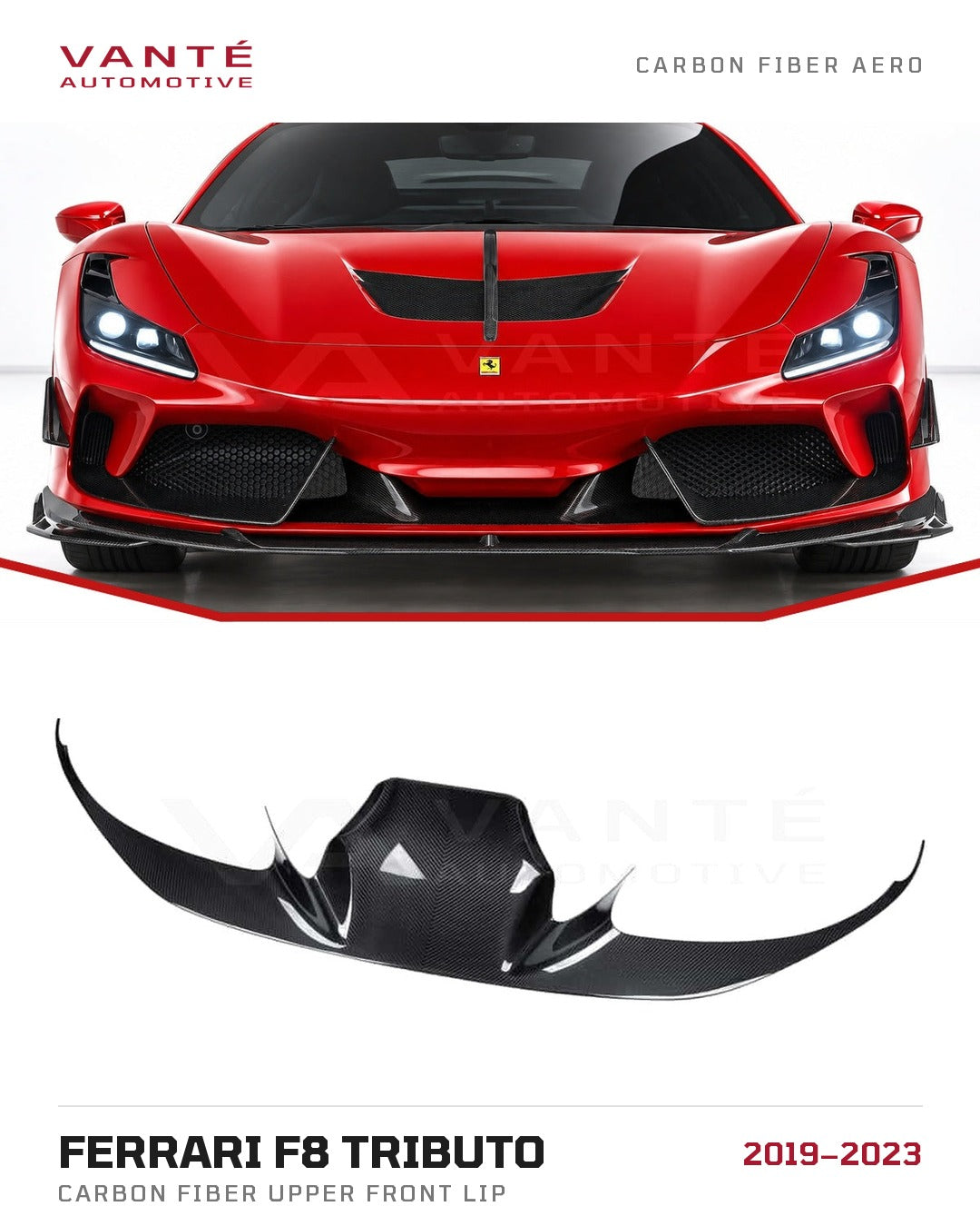 Ferrari F8 Tributo Carbon Fibre Upper Front Lip